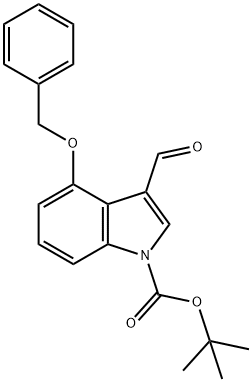 1-BOC-4-ベンジルオキシ-3-ホルミルインドール 化学構造式