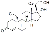 19-クロロ-17,21-ジヒドロキシプレグナ-4-エン-3,20-ジオン 化学構造式