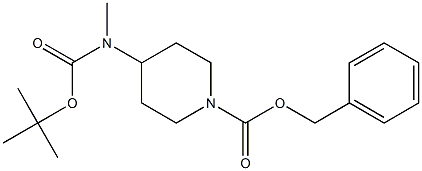 4-((TERT-ブチルトキシカルボニル)(メチル)アミノ)ピペリジン-1-カルボン酸ベンジル 化学構造式