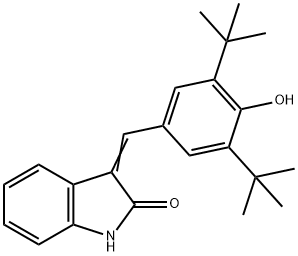 3-(3,5-DI-TERT-BUTYL-4-HYDROXYBENZYLIDENYL)INDOLIN-2-ONE 化学構造式