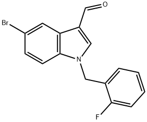5-BROMO-1-(2-FLUOROBENZYL)-1H-INDOLE-3-CARBALDEHYDE Struktur