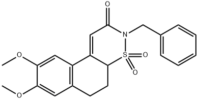 5,6-Dihydro-8,9-dimethoxy-3-(phenylmethyl)-3H-naphtho[1,2-e][1,2]thiazin-2(4aH)-one 4,4-dioxide Struktur
