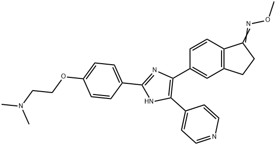 1H-Inden-1-one, 5-[2-[4-[2-(diMethylaMino)ethoxy]phenyl]-5-(4-pyridinyl)-1H-iMidazol-4-yl]-2,3-dihydro-, O-MethyloxiMe Structure