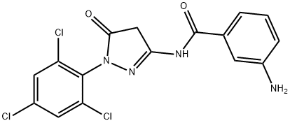 1-(2,4,6-三氯苯基)-3-(间氨基苯甲酰胺基)-5-吡唑酮,40567-18-8,结构式