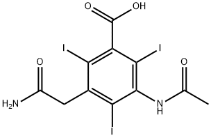 3-(Acetylamino)-5-(2-amino-2-oxoethyl)-2,4,6-triiodobenzoic acid 结构式