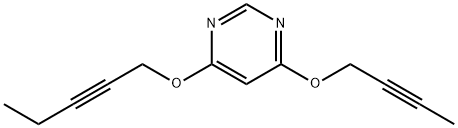 Pyrimidine, 4-(2-butynyloxy)-6-(2-pentynyloxy)- (9CI) 结构式