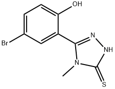4-溴-2-(5-巯基-4-甲基-4H-1,2,4-三唑-3-基)苯酚,406184-39-2,结构式