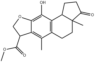 2,3,3a,4,5,7,8,10b-Octahydro-10-hydroxy-3a,6-dimethyl-3-oxo-1H-cyclopenta[7,8]naphtho[2,3-b]furan-7-carboxylic acid methyl ester Struktur
