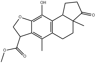 2,3,3a,4,5,7,8,10b-オクタヒドロ-10-ヒドロキシ-3a,6-ジメチル-3-オキソ-1H-シクロペンタ[7,8]ナフト[2,3-b]フラン-7-カルボン酸メチル 化学構造式