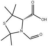 (4S)-3-ホルミル-2,2,5,5-テトラメチル-4-チアゾリジンカルボン酸 化学構造式