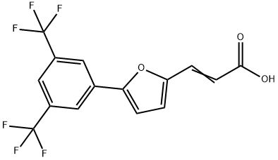 3-[5-[3,5-DI(TRIFLUOROMETHYL)PHENYL]-2-FURYL]ACRYLIC ACID 结构式