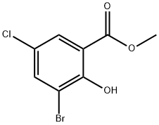 3-溴-5-氯-2-羟基苯甲酸甲酯,4068-71-7,结构式