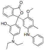 3-[4-(diethylamino)-2-hydroxyphenyl]-3-[2-methoxy-4-methyl-5-(phenylamino)phenyl]phthalide Struktur