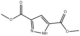 1H-ピラゾール-3,5-ニカルボン酸ジメチル 化学構造式