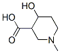 3-Piperidinecarboxylic acid, 4-hydroxy-1-methyl- (9CI) Struktur