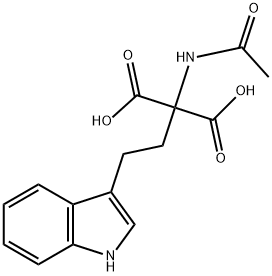 α-Acetamino-α-carboxy-(3-indole)-butyric Acid Struktur