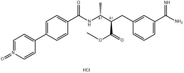 4-(4-((2R,3R)-3-(3-carbaMiMidoylbenzyl)-4-Methoxy-4-oxobutan-2-ylcarbaMoyl)phenyl)pyridine 1-oxide (Hydrochloride) Structure