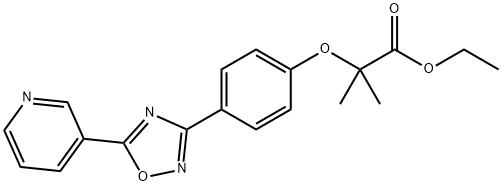 2-Methyl-2-[4-[5-(3-pyridinyl)-1,2,4-oxadiazol-3-yl]phenoxy]propanoic acid ethyl ester 结构式