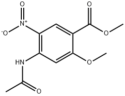 4-乙酰胺基-2-甲氧基-5-硝基苯甲酸甲酯 结构式