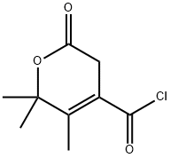 2H-Pyran-4-carbonyl chloride, 5,6-dihydro-2,2,3-trimethyl-6-oxo- (9CI) 化学構造式