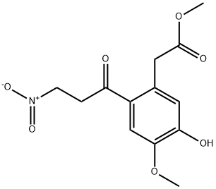 5-Hydroxy-4-methoxy-2-(3-nitro-1-oxopropyl)benzeneacetic acid methyl ester,40992-01-6,结构式
