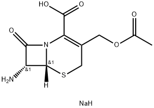 sodium (6R-trans)-3-(acetoxymethyl)-7-amino-8-oxo-5-thia-1-azabicyclo[4.2.0]oct-2-ene-2-carboxylate Structure