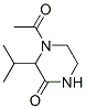 Piperazinone,  4-acetyl-3-(1-methylethyl)-  (9CI) 结构式