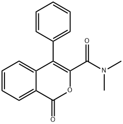 N,N-Dimethyl-1-oxo-4-phenyl-1H-2-benzopyran-3-carboxamide Struktur