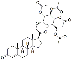 21-[(2,3,4,6-tetra-O-acetyl-alpha-D-glucopyranosyl)oxy]pregn-4-ene-3,20-dione Struktur