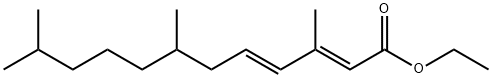 (2E,4E)-3,7,11-トリメチル-2,4-ドデカジエン酸エチル 化学構造式