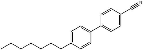 4-シアノ-4'-ヘプチルビフェニル 化学構造式