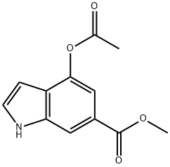 4-(乙酰氧基)-1H-吲哚-6-甲酸甲酯, 41123-14-2, 结构式