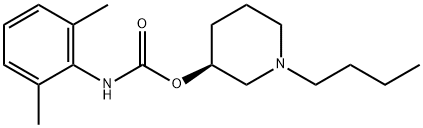 N-(2,6-Dimethylphenyl)carbamic acid [3S,(-)]-1-butyl-3-piperidinyl ester,41148-29-2,结构式