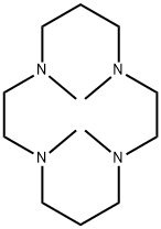 1,4,8,11-テトラメチル-1,4,8,11-テトラアザシクロテトラデカン 化学構造式