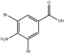 4-アミノ-3,5-ジブロモ安息香酸 化学構造式