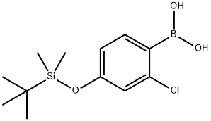 2-CHLORO-4-(((1,1-DIMETHYLETHYL)DIMETHYLSILYL)OXY) PHENYLBORONIC ACID 化学構造式
