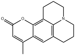 9-メチル-2,3,6,7-テトラヒドロ-1H,5H,11H-[1]ベンゾピラノ[6,7,8-ij]キノリジン-11-オン 化学構造式