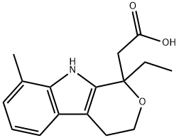 1-乙基-1,3,4,9-四氢-8-甲基吡喃并[3,4-B]吲哚-1-乙酸,41340-19-6,结构式