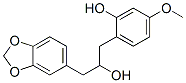 α-[(2-ヒドロキシ-4-メトキシフェニル)メチル]-1,3-ベンゾジオキソール-5-エタノール 化学構造式