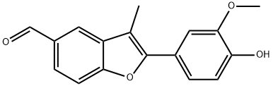 2-(4-Hydroxy-3-methoxyphenyl)-3-methyl-5-benzofurancarbaldehyde,41365-35-9,结构式