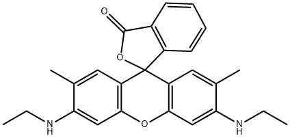 3',6'-bis(ethylamino)-2',7'-dimethylspiro[isobenzofuran-1(3H),9'-[9H]xanthene]-3-one Structure