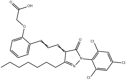 [2-[3-[3-heptyl-1,5-dihydro-5-oxo-1-(2,4,6-trichlorophenyl)-4H-pyrazol-4-ylidene]-1-propenyl]phenoxy]acetic acid|