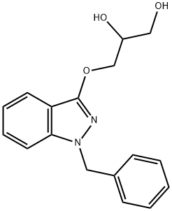 1-ベンジル-3-(2,3-ジヒドロキシプロポキシ)-1H-インダゾール 化学構造式