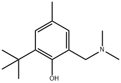 2-(叔丁基)-6-((二甲氨基)甲基)-4-甲基苯酚, 4142-59-0, 结构式