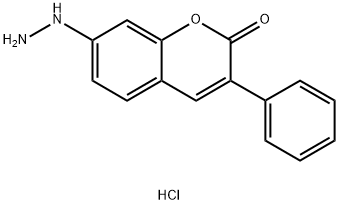 7-hydrazino-3-phenyl-2-benzopyrone monohydrochloride Struktur