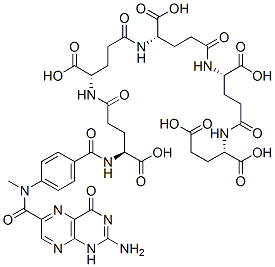 (2S)-2-[[(4S)-4-[[(4S)-4-[[(4S)-4-[[(4S)-4-[[4-[(2-amino-4-oxo-1H-pteridin-6-yl)methyl-formyl-amino]benzoyl]amino]-4-carboxy-butanoyl]amino]-4-carboxy-butanoyl]amino]-4-carboxy-butanoyl]amino]-4-carboxy-butanoyl]amino]pentanedioic acid|化合物 T29284