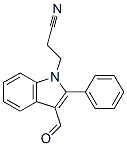 3-ホルミル-2-フェニル-1H-インドール-1-プロピオノニトリル 化学構造式