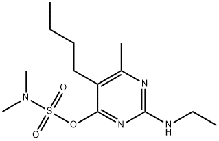 ジメチルスルファミン酸5-ブチル-2-エチルアミノ-6-メチルピリミジン-4-イル 化学構造式