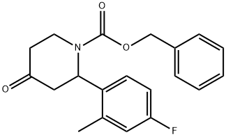 Benzyl 2-(4-fluoro-2-methylphenyl)-4-oxopiperidine-1-carboxylate Structure