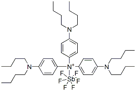 三[4-(二丁氨基)苯基]铵六氟锑酸盐 结构式